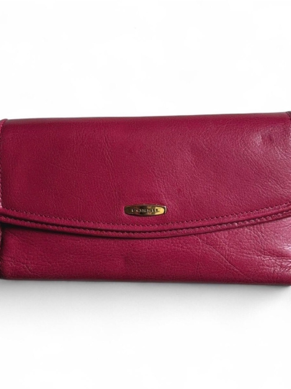 Vintage Fossil Magenta Leather Wallet